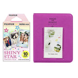 Fujifilm Instax Mini 10X1 shiny star Instant Film with Instax Time Photo Album 64 Sheets Grape purple
