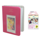 Fujifilm Instax Mini 10X1 shiny star Instant Film with Instax Time Photo Album 64 Sheets Rose red
