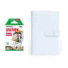 Fujifilm Instax Mini 10X1 Instant Film With 108-Sheets Album For Mini Film (3 inch) Clay White