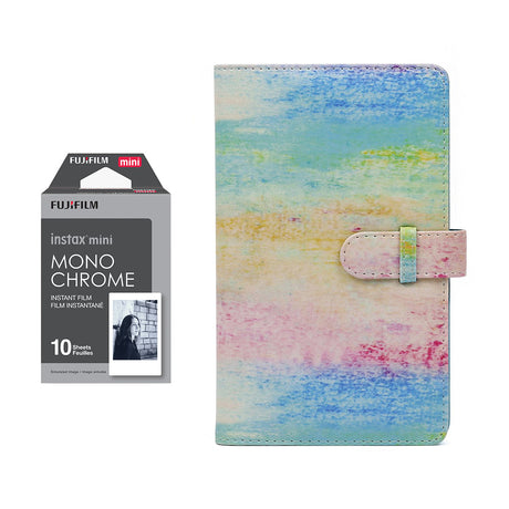 Fujifilm Instax Mini 10X1 Monochrome Instant Film with 96-sheet Album for mini film (Watercolor)