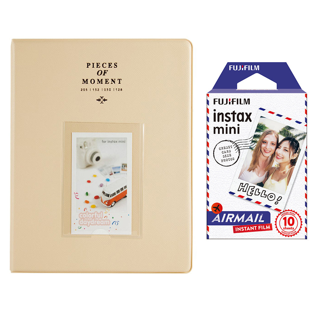 Fujifilm Instax Mini 10X1 airmail Instant Film With 128-sheet Album for mini film (beige)