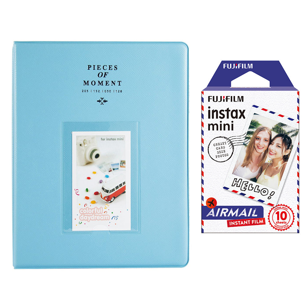 Fujifilm Instax Mini 10X1 airmail Instant Film With 128-sheet Album for mini film Blue