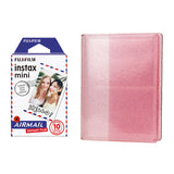 Fujifilm Instax Mini 10X1 airmail Instant Film with 64-Sheets Album For Mini Film 3 inch Blush pink