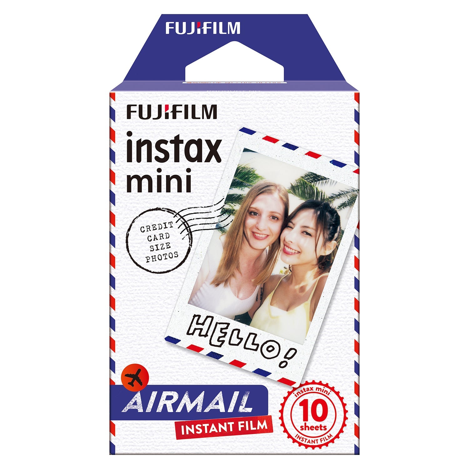 Fujifilm Instax Mini 10X1 airmail Instant Film with 64-Sheets Album For Mini Film 3 inch (lce white)