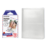 Fujifilm Instax Mini 10X1 airmail Instant Film with 64-Sheets Album For Mini Film 3 inch lce white