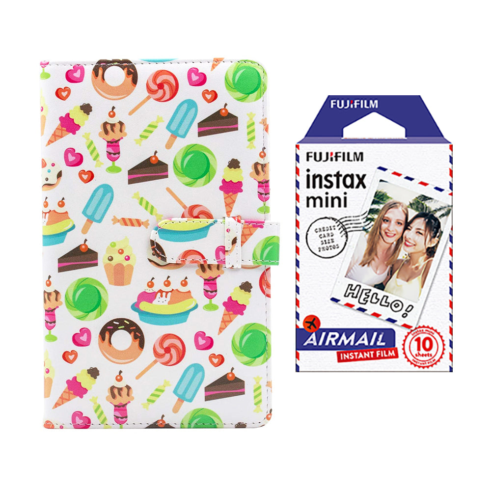 Fujifilm Instax Mini 10X1 airmail Instant Film with 96-sheet Album for mini film Dessert