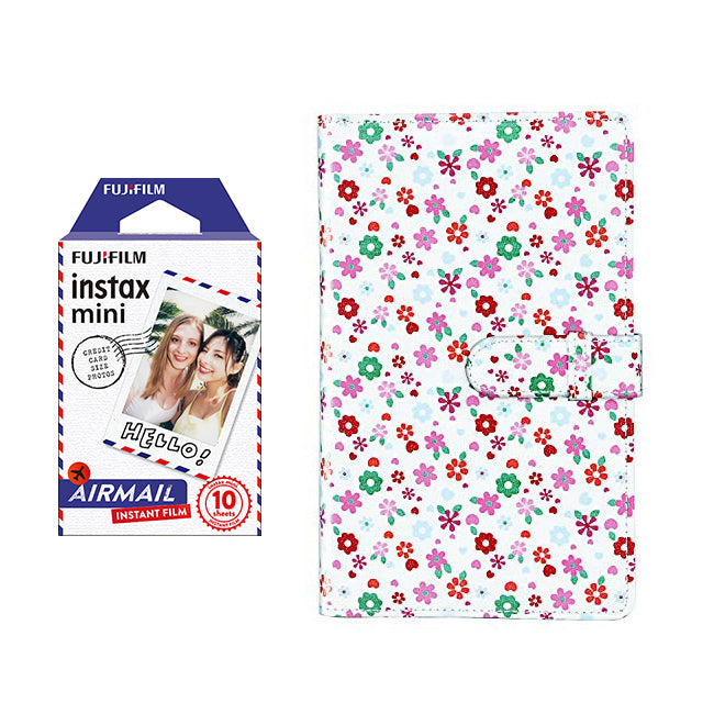 Fujifilm Instax Mini 10X1 airmail Instant Film with 96-sheet Album for mini film Flower