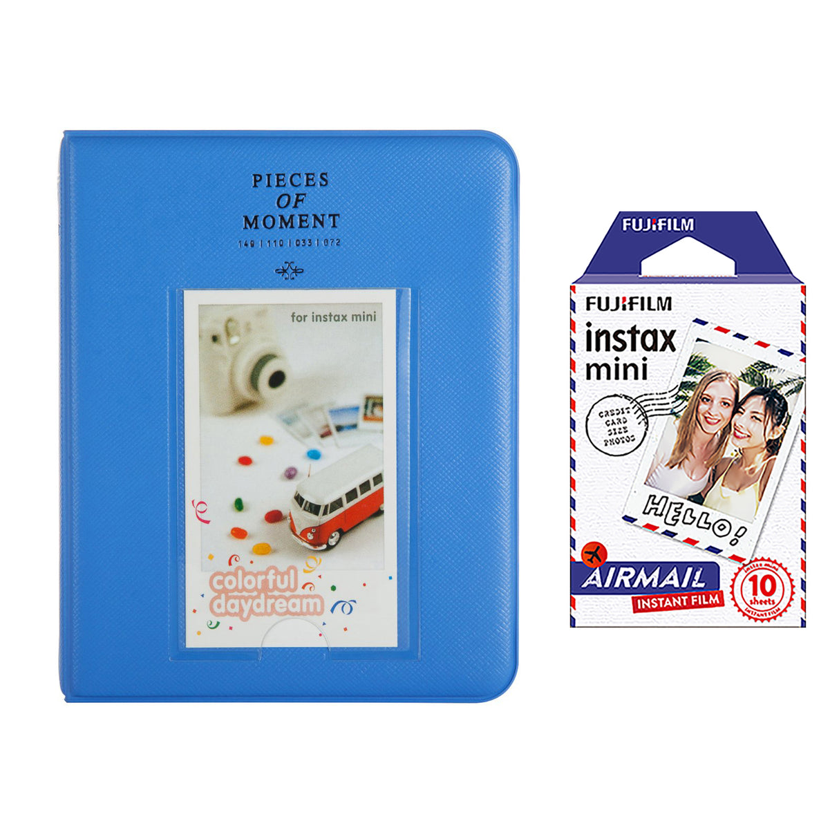 Fujifilm Instax Mini 10X1 airmail Instant Film with Instax Time Photo Album 64 Sheets Cobalt blue