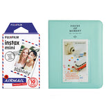 Fujifilm Instax Mini 10X1 airmail Instant Film with Instax Time Photo Album 64 Sheets Ice blue