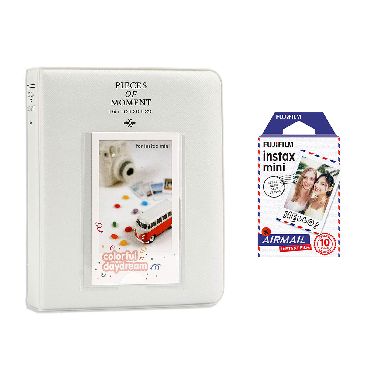 Fujifilm Instax Mini 10X1 airmail Instant Film with Instax Time Photo Album 64 Sheets Ice white