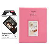 Fujifilm Instax Mini 10X1 black border Instant Film With 128-sheet Album for mini film Flamingo pink