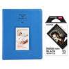 Fujifilm Instax Mini 10X1 black border Instant Film With 128-sheet Album for mini film (cobalt blue)
