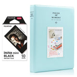 Fujifilm Instax Mini 10X1 black border Instant Film With 128-sheet Album for mini film Ice blue