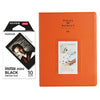 Fujifilm Instax Mini 10X1 black border Instant Film With 128-sheet Album for mini film (orange)