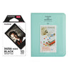 Fujifilm Instax Mini 10X1 black border Instant Film with Instax Time Photo Album 64 Sheets (ice blue)