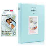 Fujifilm Instax Mini 10X1 blue marble Instant Film With 128-sheet Album for mini film Ice blue