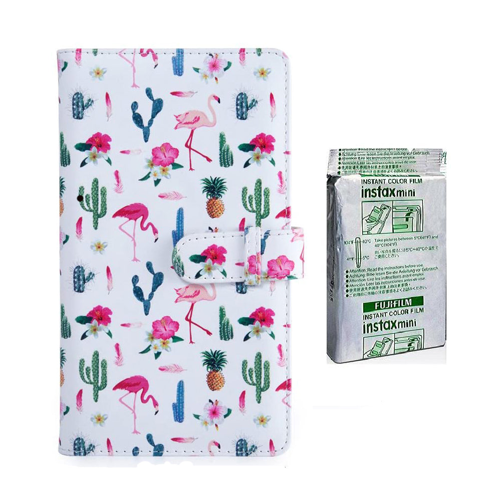 Fujifilm Instax Mini 10X1 blue marble Instant Film with 96-sheet Album for mini film Flamingo catus