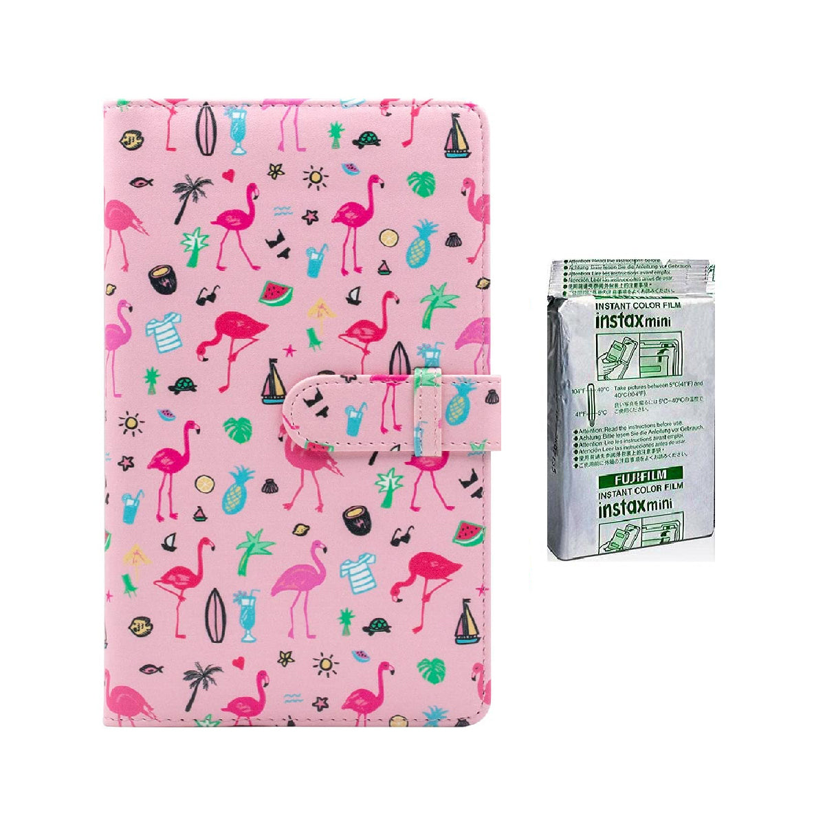 Fujifilm Instax Mini 10X1 blue marble Instant Film with 96-sheet Album for mini film Flamingo watermelon