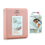 Fujifilm Instax Mini 10X1 blue marble Instant Film with Instax Time Photo Album 64 Sheets Blush pink