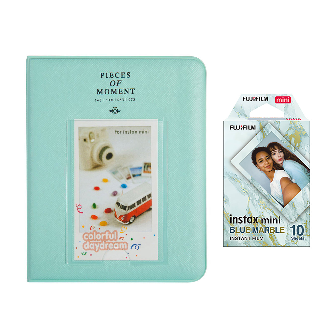 Fujifilm Instax Mini 10X1 blue marble Instant Film with Instax Time Photo Album 64 Sheets (ice blue)
