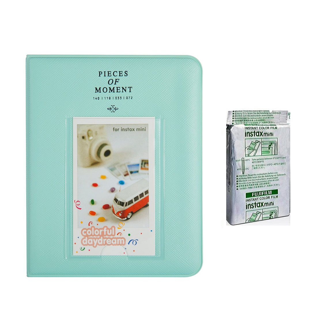 Fujifilm Instax Mini 10X1 blue marble Instant Film with Instax Time Photo Album 64 Sheets Ice blue
