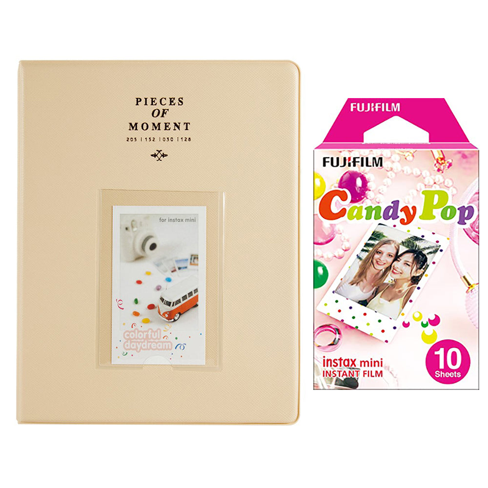 Fujifilm Instax Mini 10X1 candy pop Instant Film With 128-sheet Album for mini film Beige