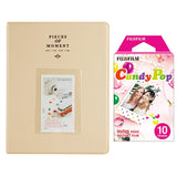 Fujifilm Instax Mini 10X1 candy pop Instant Film With 128-sheet Album for mini film Beige