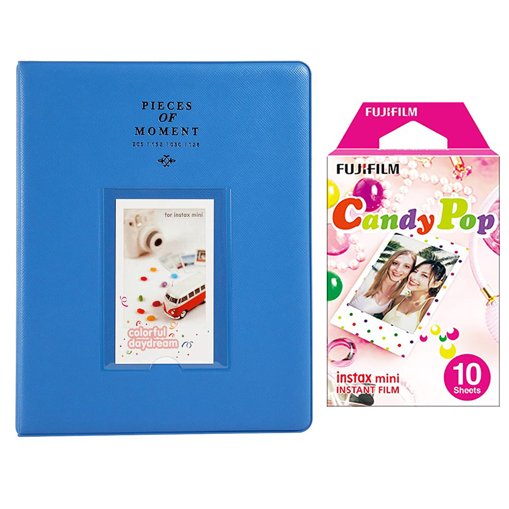 Fujifilm Instax Mini 10X1 candy pop Instant Film With 128-sheet Album for mini film Cobalt blue