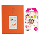Fujifilm Instax Mini 10X1 candy pop Instant Film With 128-sheet Album for mini film Orange