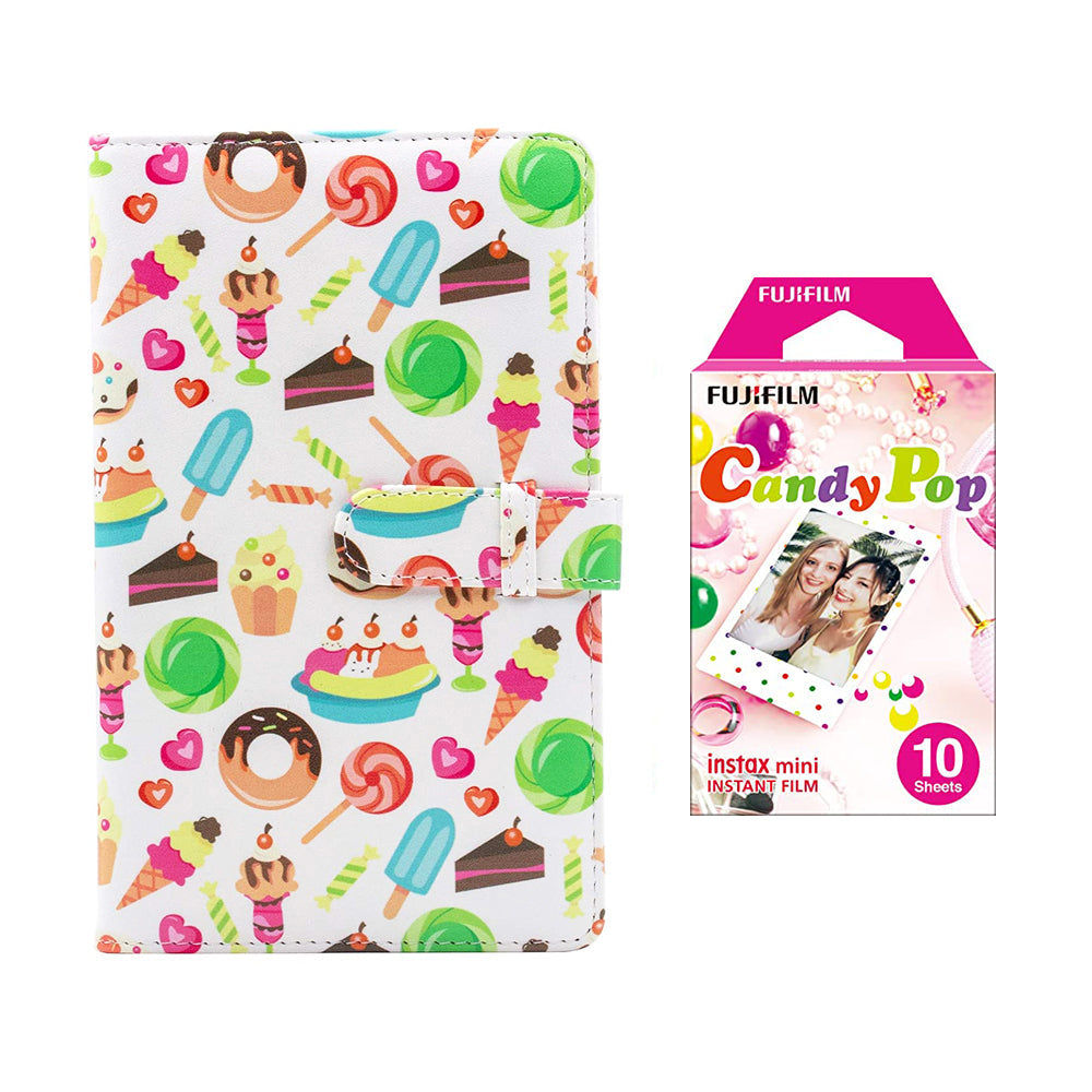 Fujifilm Instax Mini 10X1 candy pop Instant Film with 96-sheet Album for mini film Dessert