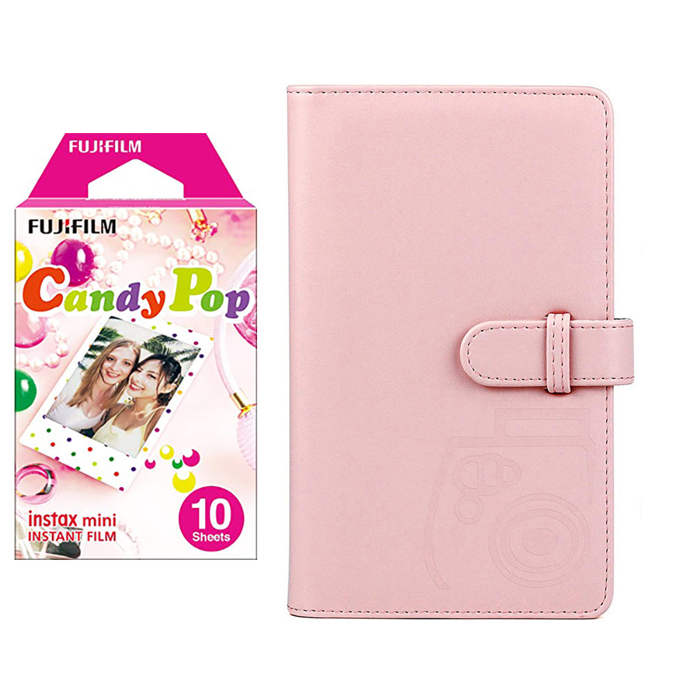 Fujifilm Instax Mini 10X1 candy pop Instant Film with 96-sheet Album for mini film (Blush pink)