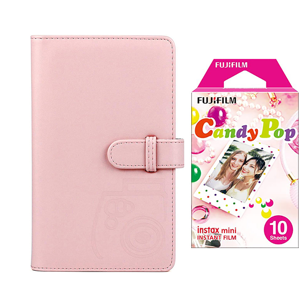 Fujifilm Instax Mini 10X1 candy pop Instant Film with 96-sheet Album for mini film Blush pink