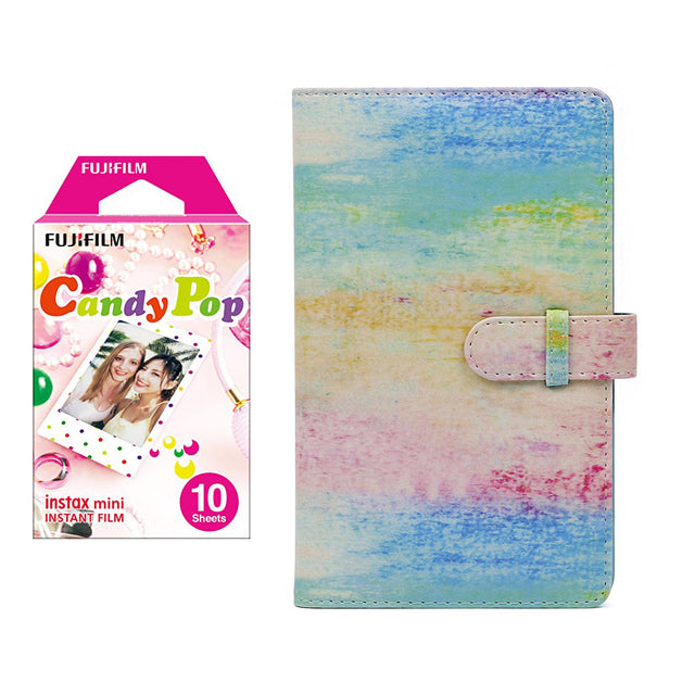 Fujifilm Instax Mini 10X1 candy pop Instant Film with 96-sheet Album for mini film (Watercolor)