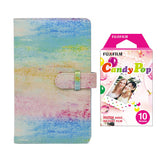 Fujifilm Instax Mini 10X1 candy pop Instant Film with 96-sheet Album for mini film (Watercolor)