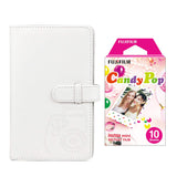 Fujifilm Instax Mini 10X1 candy pop Instant Film with 96-sheet Album for mini film lce white