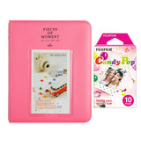 Fujifilm Instax Mini 10X1 candy pop Instant Film with Instax Time Photo Album 64 Sheets Flamingo pink