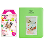 Fujifilm Instax Mini 10X1 candy pop Instant Film with Instax Time Photo Album 64 Sheets Lime green