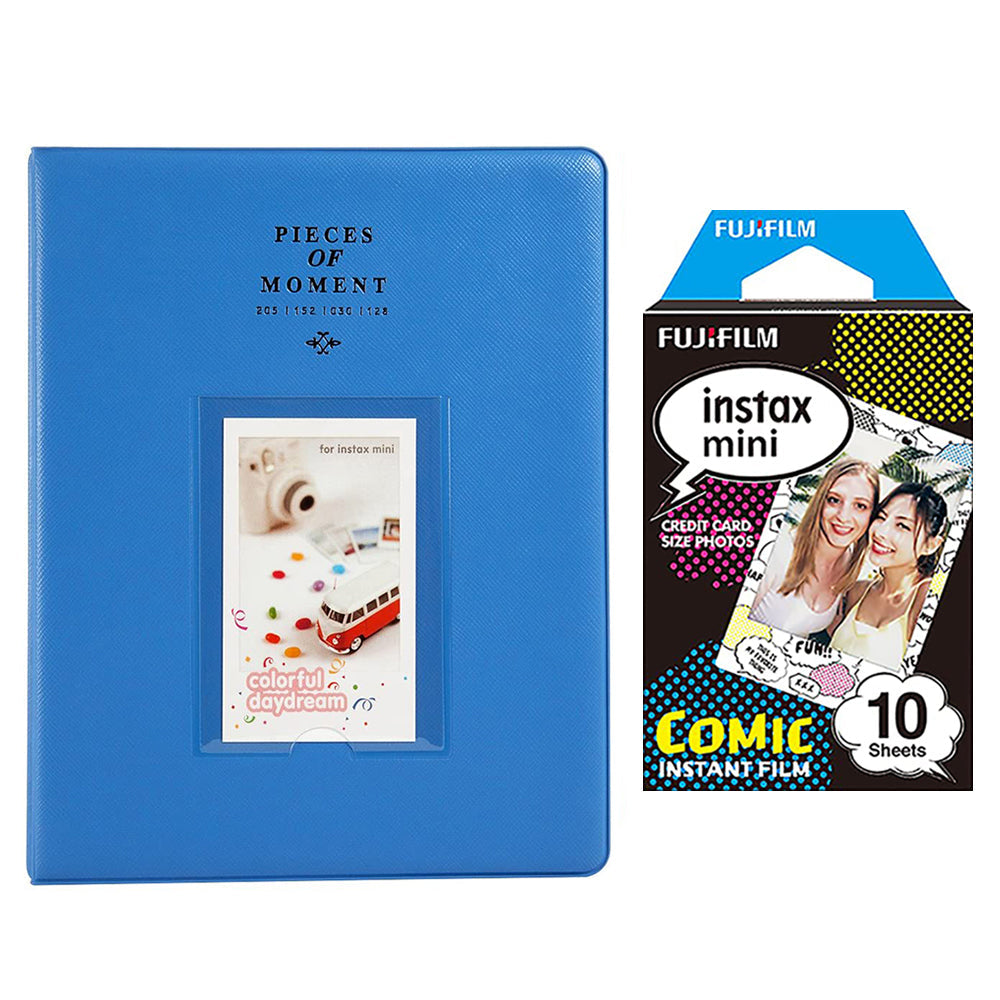 Fujifilm Instax Mini 10X1 comic Instant Film With 128-sheet Album for mini film (cobalt blue)