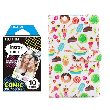 Fujifilm Instax Mini 10X1 comic Instant Film with 96-sheet Album for mini film Dessert