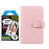 Fujifilm Instax Mini 10X1 comic Instant Film with 96-sheet Album for mini film Blush pink