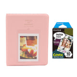 Fujifilm Instax Mini 10X1 comic Instant Film with Instax Time Photo Album 64 Sheets Peach pink
