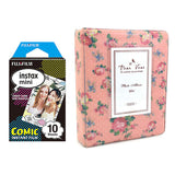 Fujifilm Instax Mini 10X1 comic Instant Film with Instax Time Photo Album 64 Sheets (Beautiful flower)