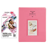 Fujifilm Instax Mini 10X1 confetti Instant Film With 128-sheet Album for mini film
