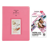 Fujifilm Instax Mini 10X1 confetti Instant Film With 128-sheet Album for mini film