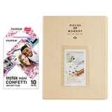 Fujifilm Instax Mini 10X1 confetti Instant Film With 128-sheet Album for mini film