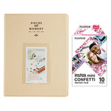 Fujifilm Instax Mini 10X1 confetti Instant Film With 128-sheet Album for mini film