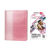 Fujifilm Instax Mini 10X1 confetti Instant Film with 64-Sheets Album For Mini Film 3 inch Blush pink
