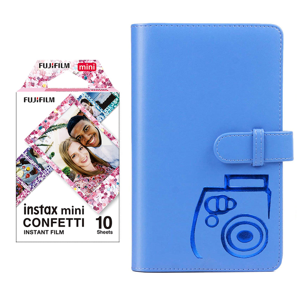 Fujifilm Instax Mini 10X1 confetti Instant Film with 96-sheet Album for mini film