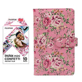 Fujifilm Instax Mini 10X1 confetti Instant Film with 96-sheet Album for mini film Pink rose