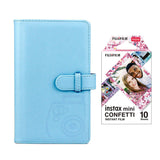 Fujifilm Instax Mini 10X1 confetti Instant Film with 96-sheet Album for mini film Sky blue